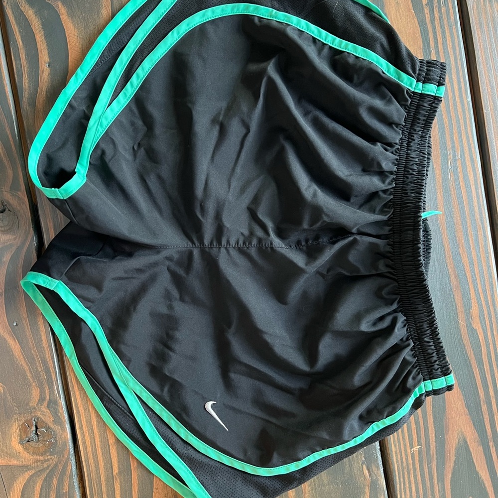 Nike Black and Teal Athletic Shorts